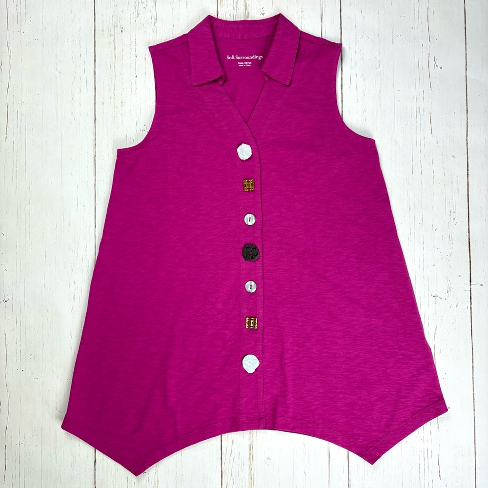 Soft Surroundings NWOT Danielle Button Tank Top Petite XS